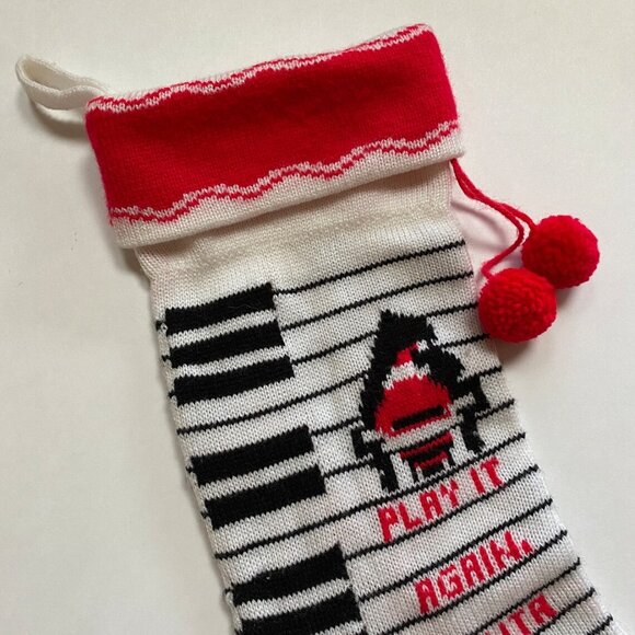 Play it Again Santa Christmas Stocking Piano Keys Kurt S Adler 1987 - Picture 2 of 6